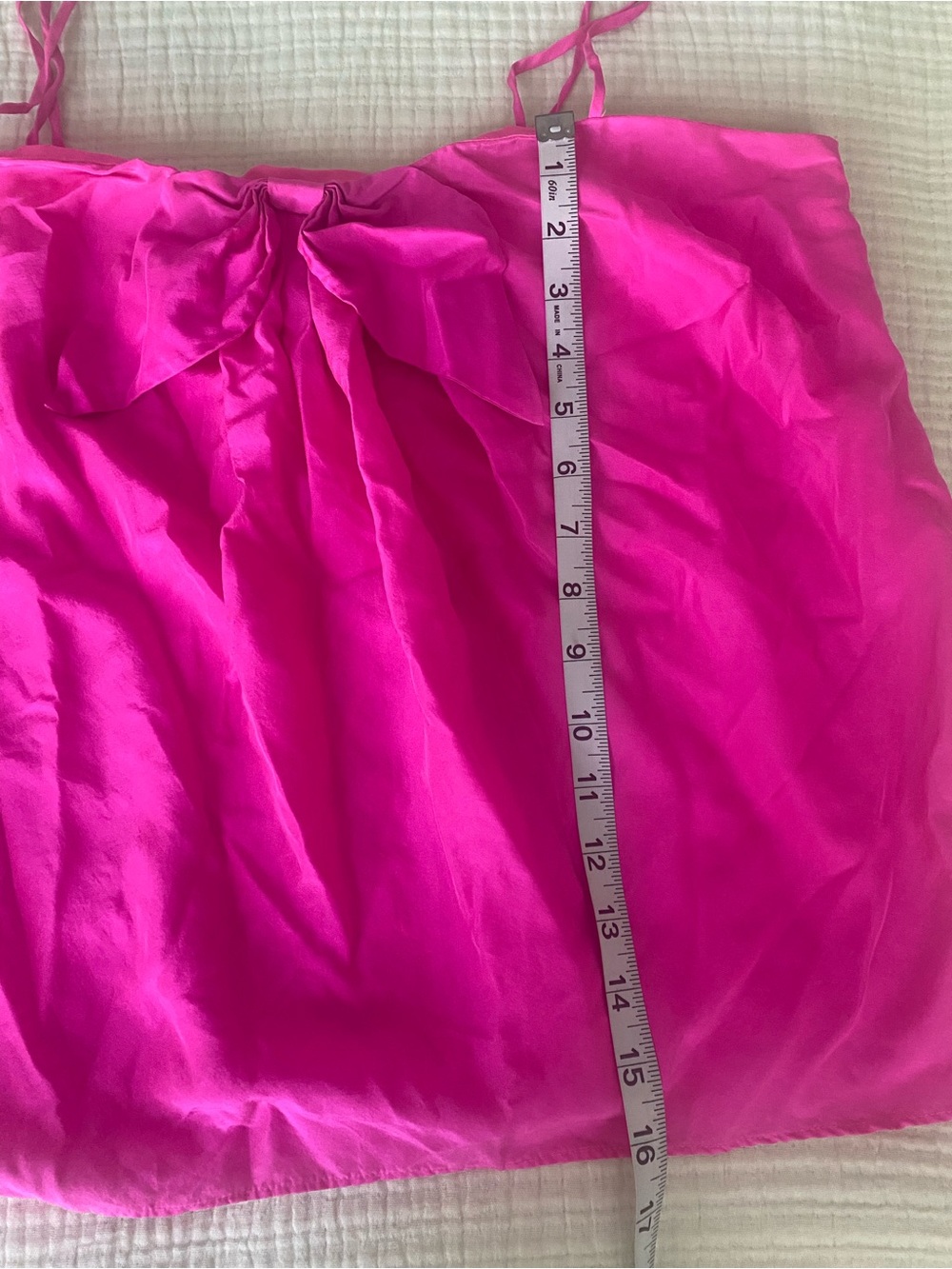 J Crew Pink Silk Bow Lined Tank Adjustable Straps SZ M Beautiful - Picture 5 of 8
